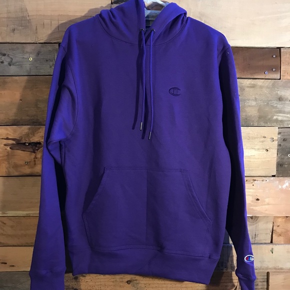 purple and blue champion hoodie